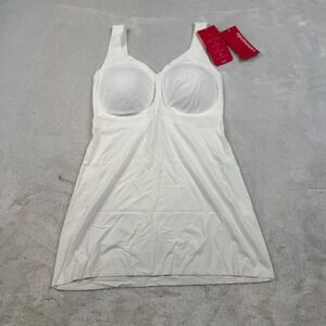 Commando Butter Soft Support Tank XS White Built-in Bra Shaping Cami Top